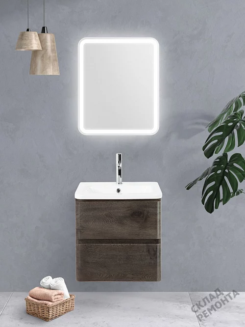 Фото Зеркало подвесное BelBagno Marino SPC-MAR-500-600-LED-BTN 50 с подсветкой купить в Кемерове: цена, описание, фото. Интернет-магазин 1