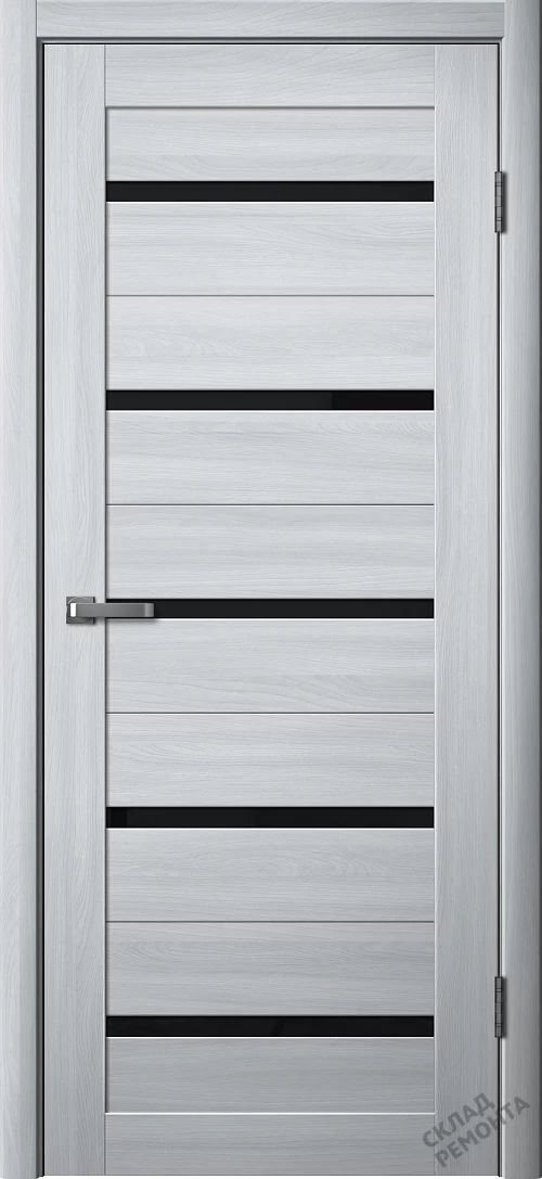 Фото Дверь FlyDoors Ла Стелла 206 ясень пепельный, экошпон, черное стекло – купить в Кемерове: цена, описание, фото. Интернет-магазин. 2
