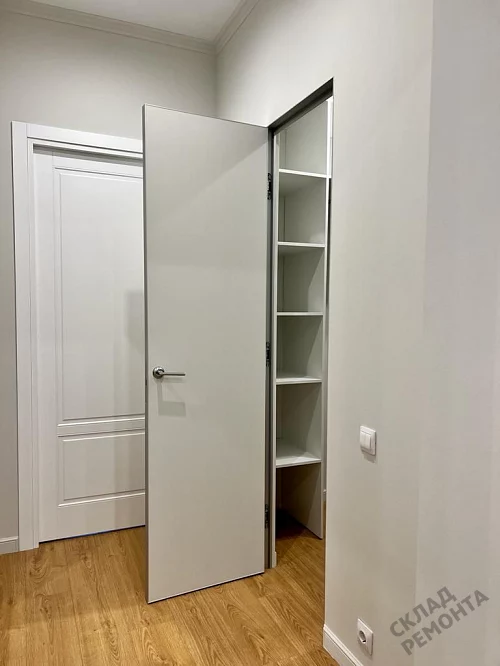 Фото Скрытая дверь VellDoris Оптим 59/ГР П реверс (алюм кр серая с 3-х сторон), под покраску, без стекла – купить в Кемерове: цена, описание, фото. Интернет-магазин. 5