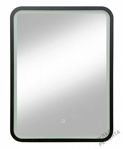 Фото Зеркало подвесное Континент Enjoy Black LED 60*80 (ЗЛП1100) с подсветкой, черный купить в Кемерове: цена, описание, фото. Интернет-магазин 6