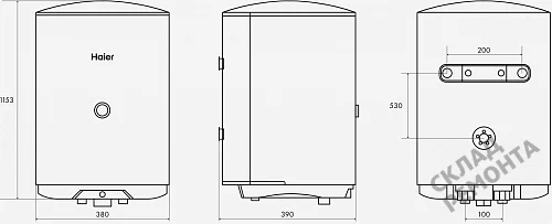 Фото Водонагреватель накопительный Haier ES100V-C1, 100 л – купить в Кемерове: цена, описание, фото. Интернет-магазин 5