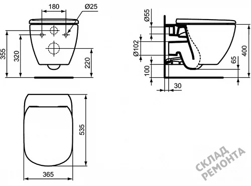 Фото Унитаз подвесной Ideal Standard Tesi T007901 безободковый купить в Кемерове: цена, описание, фото. Интернет-магазин 4