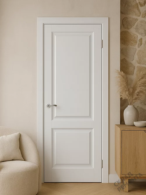Фото Дверь FlyDoors Классик С02 белый, эмалит, без стекла – купить в Кемерове: цена, описание, фото. Интернет-магазин. 1