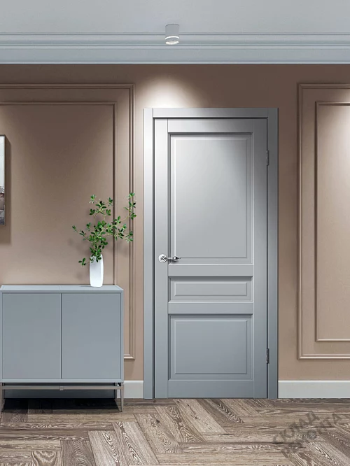 Фото Дверь FlyDoors Классик С03 серый, эмалит, без стекла – купить в Кемерове: цена, описание, фото. Интернет-магазин. 1