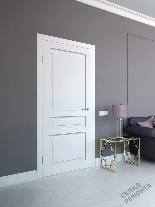 Фото Дверь FlyDoors Классик С03 белый, эмалит, без стекла – купить в Кемерове: цена, описание, фото. Интернет-магазин. 1