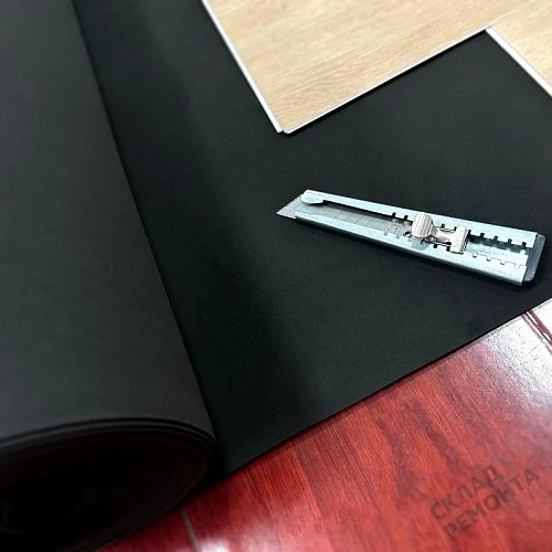 Фото Подложка рулонная ViFloor EVA 1,5 мм под ПВХ плитку и ламинат черная – купить в Кемерове: цена, описание, фото. Интернет-магазин 2