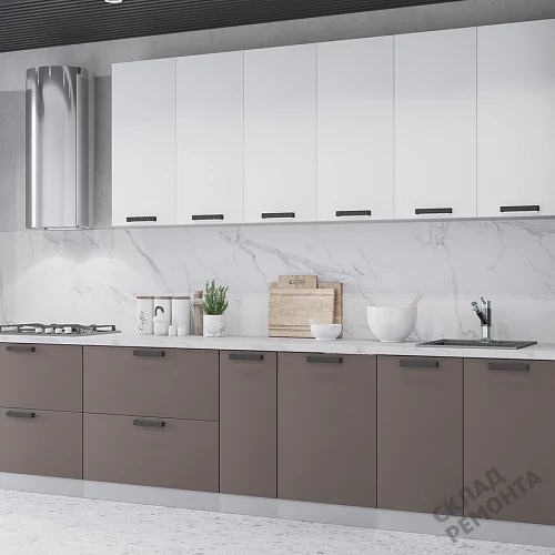 Фото Кухня ДСВ Ройс белый софт/грей софт – купить в Кемерове: цена, описание, фото. Интернет-магазин 1