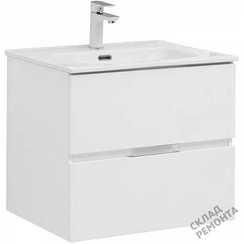 Фото Тумба под умывальник подвесная Aquanet Алвита New 60 (277510), белый матовый купить в Кемерове: цена, описание, фото. Интернет-магазин 2