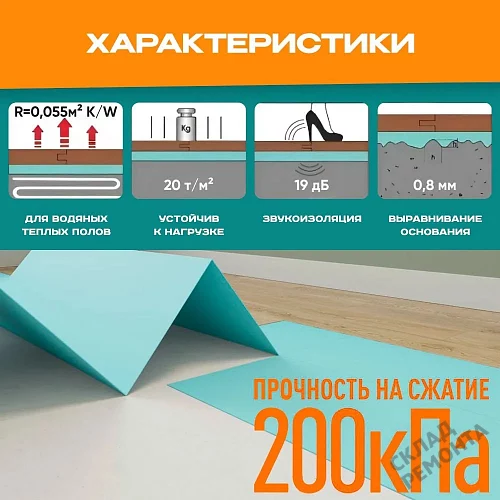Фото Подложка гармошка Solid 1,5 мм под ПВХ плитку зеленая – купить в Кемерове: цена, описание, фото. Интернет-магазин 2