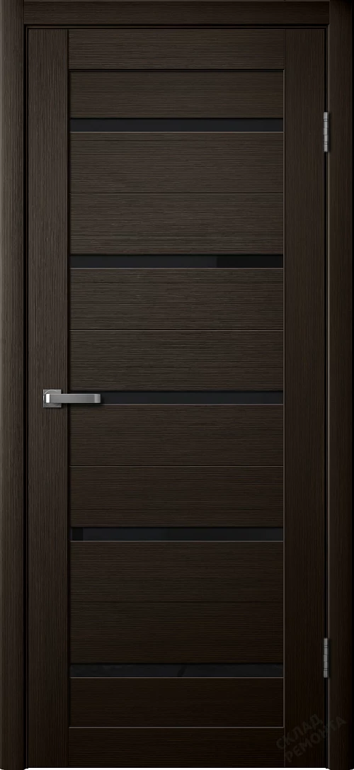 Фото Дверь FlyDoors Ла Стелла 206 дуб мокко, экошпон, черное стекло – купить в Кемерове: цена, описание, фото. Интернет-магазин. 1