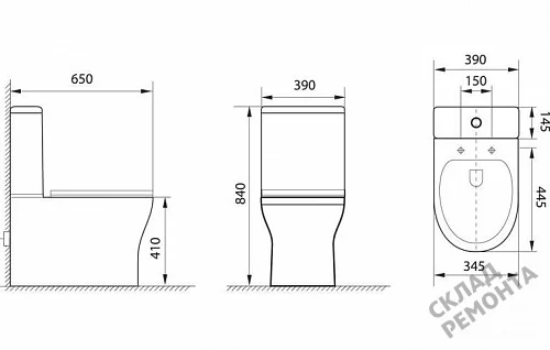 Фото Унитаз напольный Aquanet Roll-C 210764 безободковый купить в Кемерове: цена, описание, фото. Интернет-магазин 5