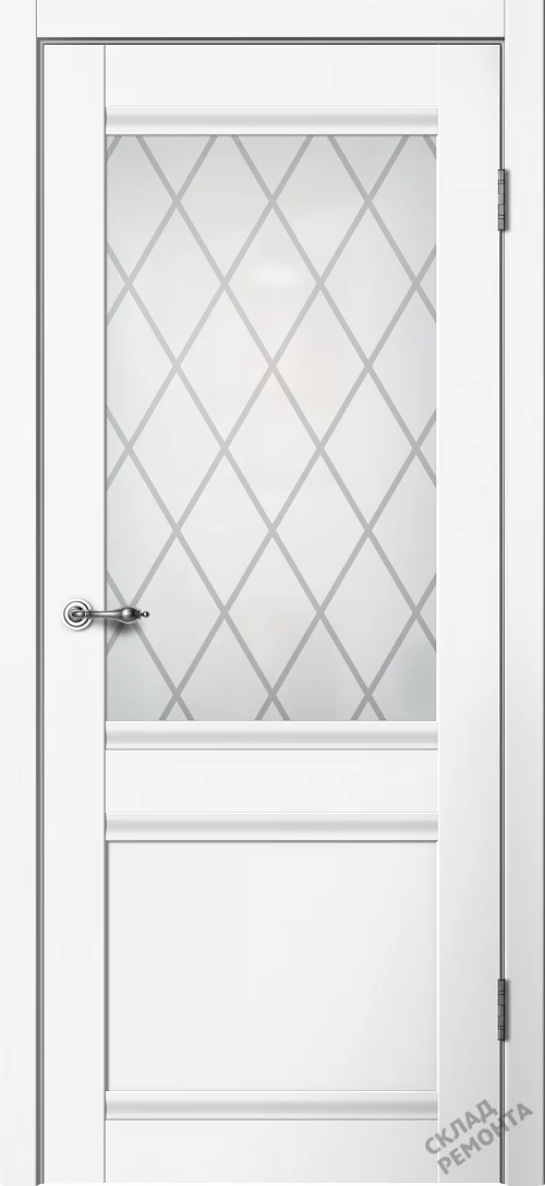 Фото Дверь FlyDoors Классик С01 белый, эмалит, матовое стекло – купить в Кемерове: цена, описание, фото. Интернет-магазин. 1
