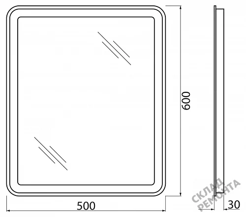 Фото Зеркало подвесное BelBagno Marino SPC-MAR-500-600-LED-BTN 50 с подсветкой купить в Кемерове: цена, описание, фото. Интернет-магазин 7